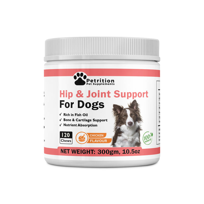 Petrition Hip and Joint Chews for Dogs - 120 Chews Chicken Flavour